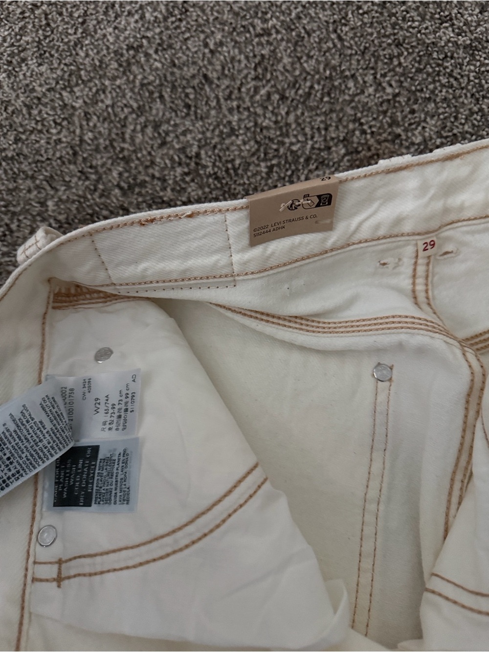 Levi's Off-White Denim Skirt Sz 29 - Picture 3 of 8